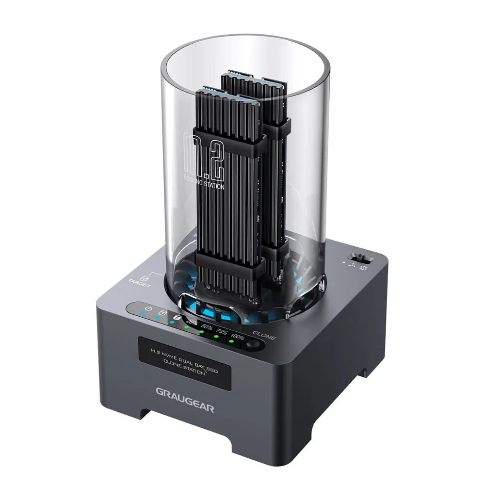 Graugear Docking Station για 2 Σκληρούς Δίσκους PCIe M.2 (2230)" / M.2 (2242)" / M.2 (2260)" / M.2 (2280)" με σύνδεση USB-C (G-M2DK-CL-20G) - Image 1