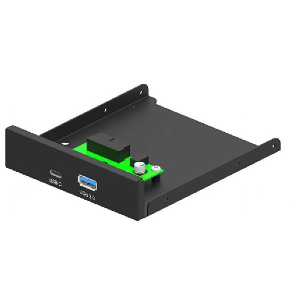 Gembird Πλαϊνό Πάνελ 3.5'' front PC panel, USB 3.1 Type-A + Type-C port, black FDI3-U3C-01 - Image 1