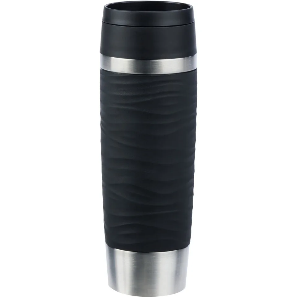 Emsa Travel Mug Waves Large Thermal Mug Black Stainless Steel 0.5 Liters - Image 1