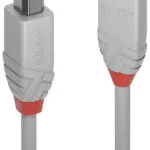 Lindy USB 2.0 Cable USB-A male - USB-B male Γκρι 0.5m 36681