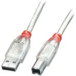 Lindy USB 2.0 Cable USB-A male - USB-B male Διάφανο 2m 41753