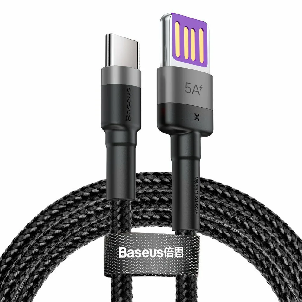 Baseus Cafule USB 2.0 Cable USB-C male - USB-A 40W Μαύρο 1m CATKLF-PG1 - Image 1