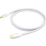 Equip Braided USB 3.2 Cable USB-C male - USB-C 100W PD Λευκό 2m 128358