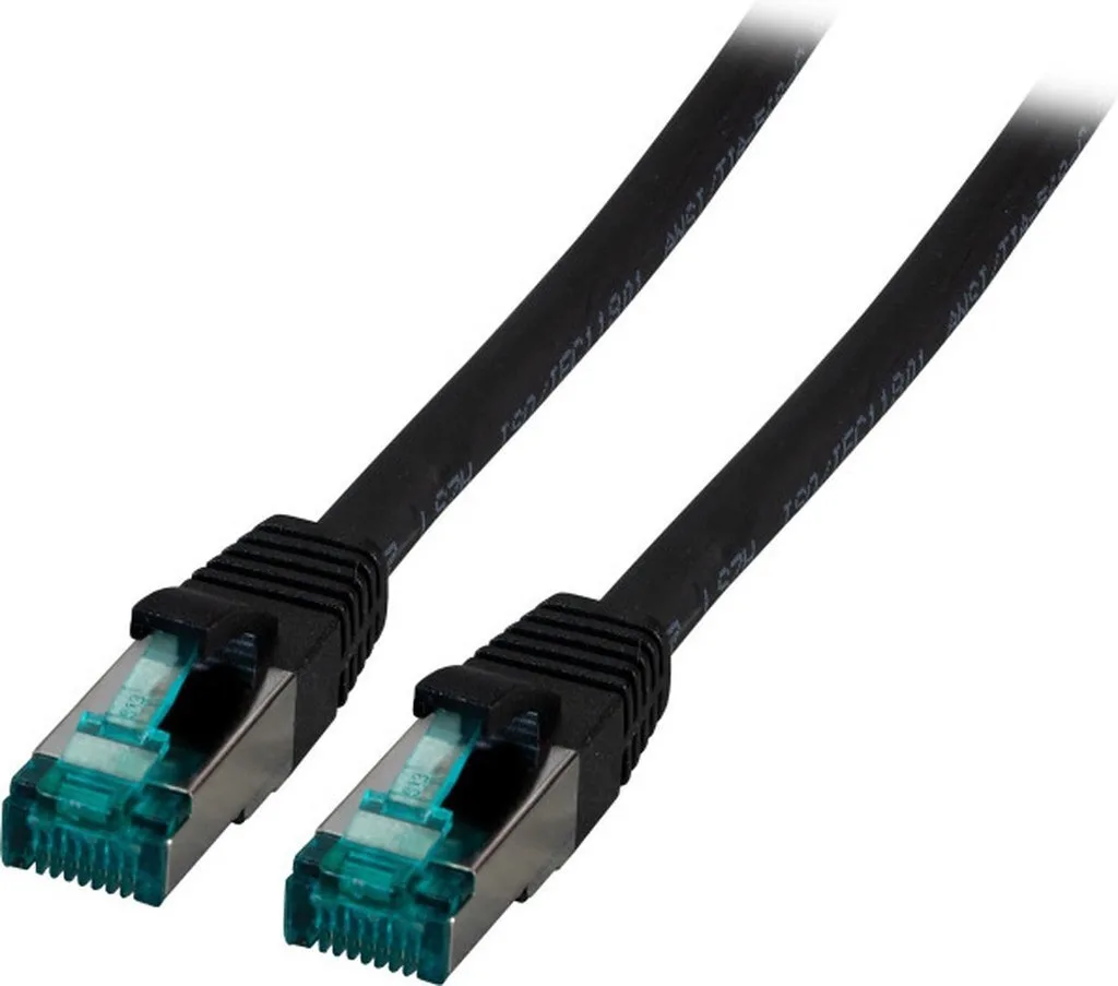 EFB S/FTP Cat.6a (Gigabit) Καλώδιο Δικτύου Ethernet 0.15m Μαύρο MK6001.0,15B - Image 1