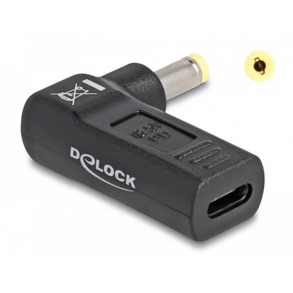 DeLock Βύσμα για Φορτιστή USB-C σε HP 4.8x1.7mm 90° - Image 1