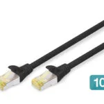 Digitus S/FTP Cat.6a (Gigabit) Καλώδιο Δικτύου Ethernet 1m Μαύρο 10τμχ DK-1644-A-010-BL-10