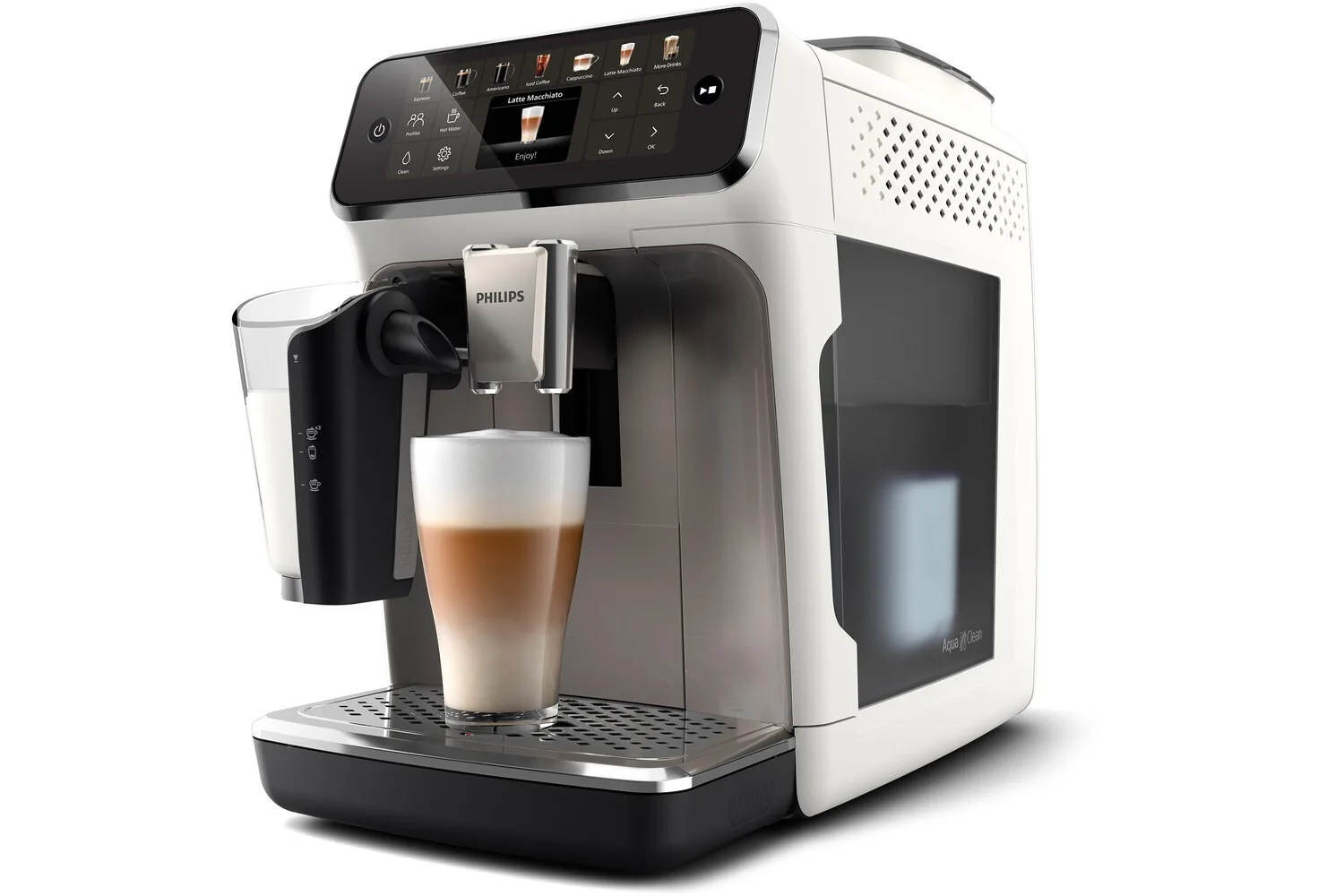20240820130120_philips_ep4443_70_aytomati_michani_espresso_entoichizomeni_1500w_piesis_15bar_gia_cappuccino_me_mylo_alesis_kafe.jpeg Philips Series 4400 Αυτόματη Μηχανή Espresso 1500W Πίεσης 15bar για Cappuccino με Μύλο Άλεσης Λευκή - Image 1
