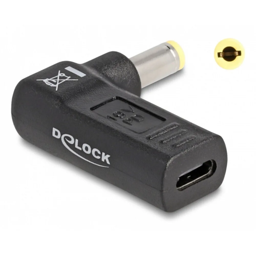 DeLock Βύσμα για Φορτιστή USB-C σε 5.5x2.5mm 90° - Image 1