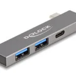DeLock Hub 3 Θυρών USB 3.0 με σύνδεση USB-C Γκρι 64275