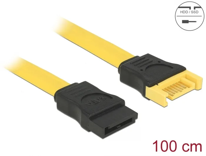DeLock 7-Pin SATA III male - 7-Pin SATA III female Cable 1m Κίτρινο (82856) - Image 1