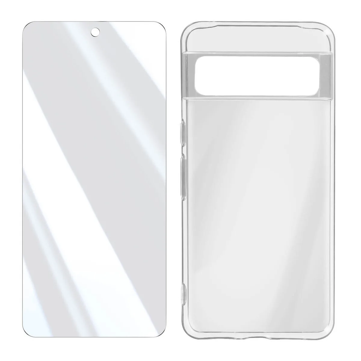 4smarts Protection Kit Pixel 8 Pro 360° Tempeglass Screen Protector Case Transparent - Image 1