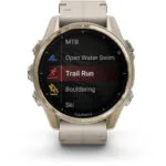 Garmin Fenix 8 Stainless Steel 43mm Αδιάβροχο Smartwatch με Παλμογράφο (Sapphire, Soft Gold with Limestone Leather Band)