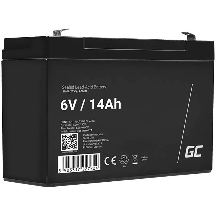 Green Cell Μπαταρία UPS με Χωρητικότητα 14Ah και Τάση 6V AGM34 1τμχ - Image 1