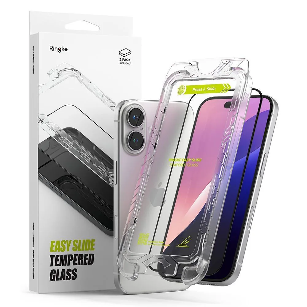 Ringke Easy Slide Tempered Glass Μαύρο (iPhone 15 / 16) - Image 1