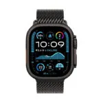 Apple Watch Ultra 2 2024 Titanium 49mm Αδιάβροχο με eSIM και Παλμογράφο (Black με Black Titanium Milanese Loop - Small)