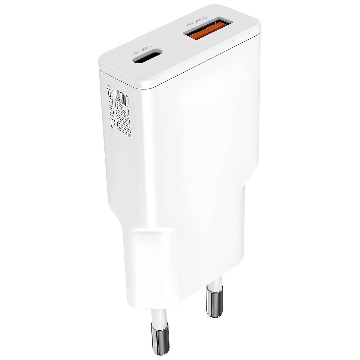 4Smarts Φορτιστής Χωρίς Καλώδιο GaN με Θύρα USB-A και Θύρα USB-C 20W Λευκός - Image 1