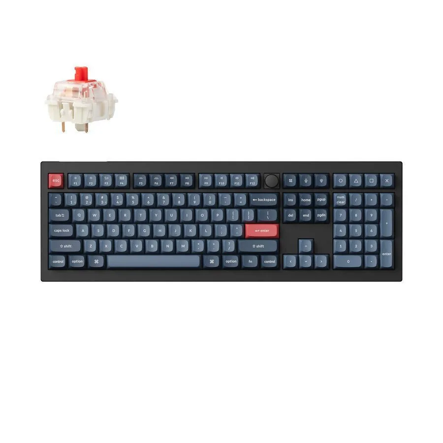 Keychron V6M-D1 Max QMK/VIA V6M-D1 Ασύρματο Gaming Μηχανικό Πληκτρολόγιο με Gateron Jupiter Red διακόπτες και RGB φωτισμό (Αγγλικό US) Carbon Black - Image 1