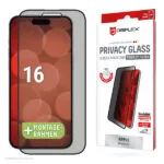 Displex 3D Privacy Tempered Glass Μαύρο (iPhone 16) 02016