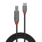 Lindy USB 2.0 Cable USB-C male - USB-B Μαύρο 1m 36941