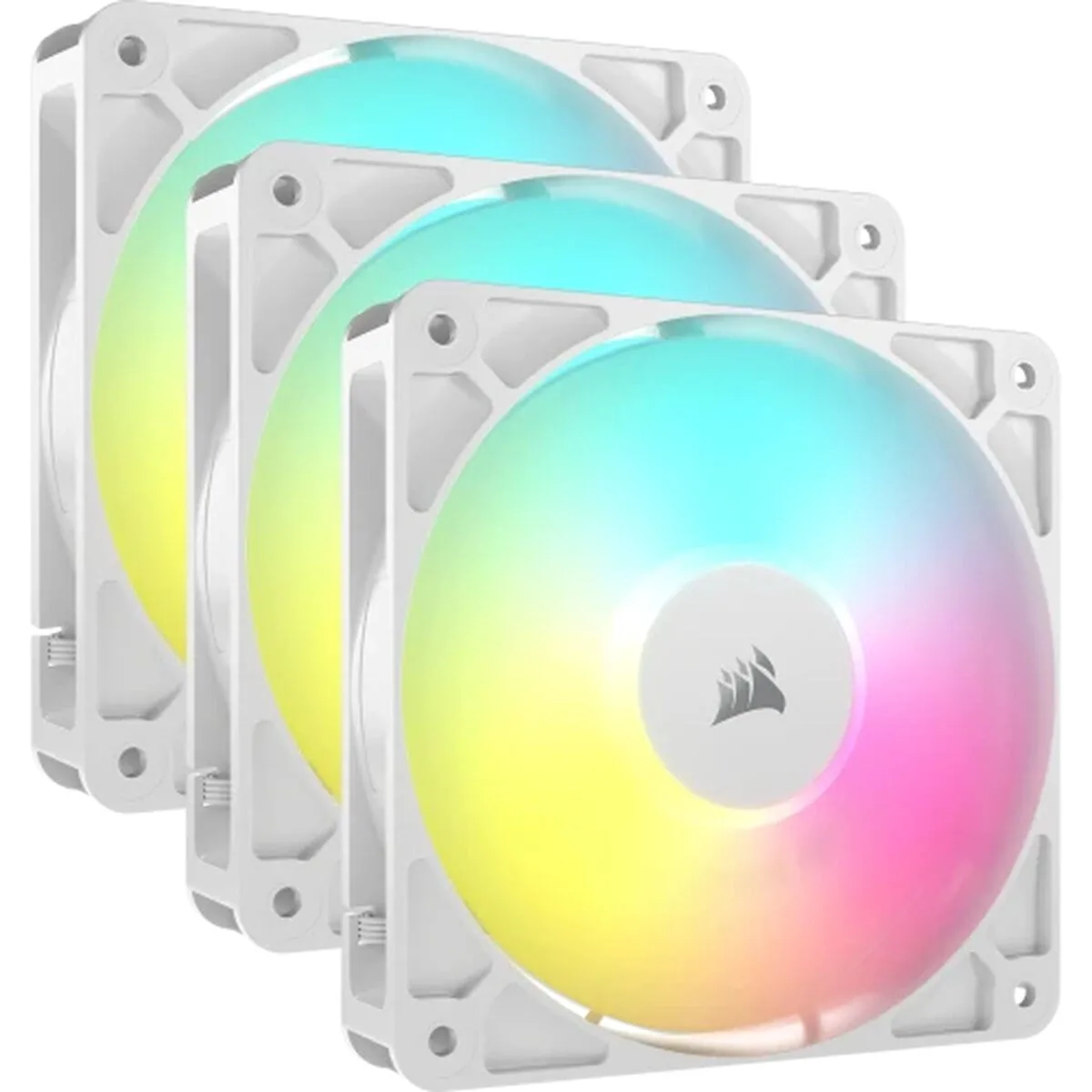 Corsair RS120 Case Fan (2100rpm / 72.8cfm) με ARGB Φωτισμό και Σύνδεση 4-Pin PWM 3τμχ Λευκό - Image 1