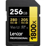 Lexar Professional 1800x SDXC 256GB U3 V60 UHS-II 280MB/s
