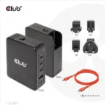 Club3D Φορτιστής Χωρίς Καλώδιο GaN με Θύρα USB-A και 3 Θύρες USB-C 140W Power Delivery Μαύρος (CAC-1917)