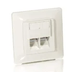 Equip Διπλή Πρίζα Δικτύου RJ45 με Πλαίσιο Τύπου Cat5 σε Λευκό Χρώμα 125723