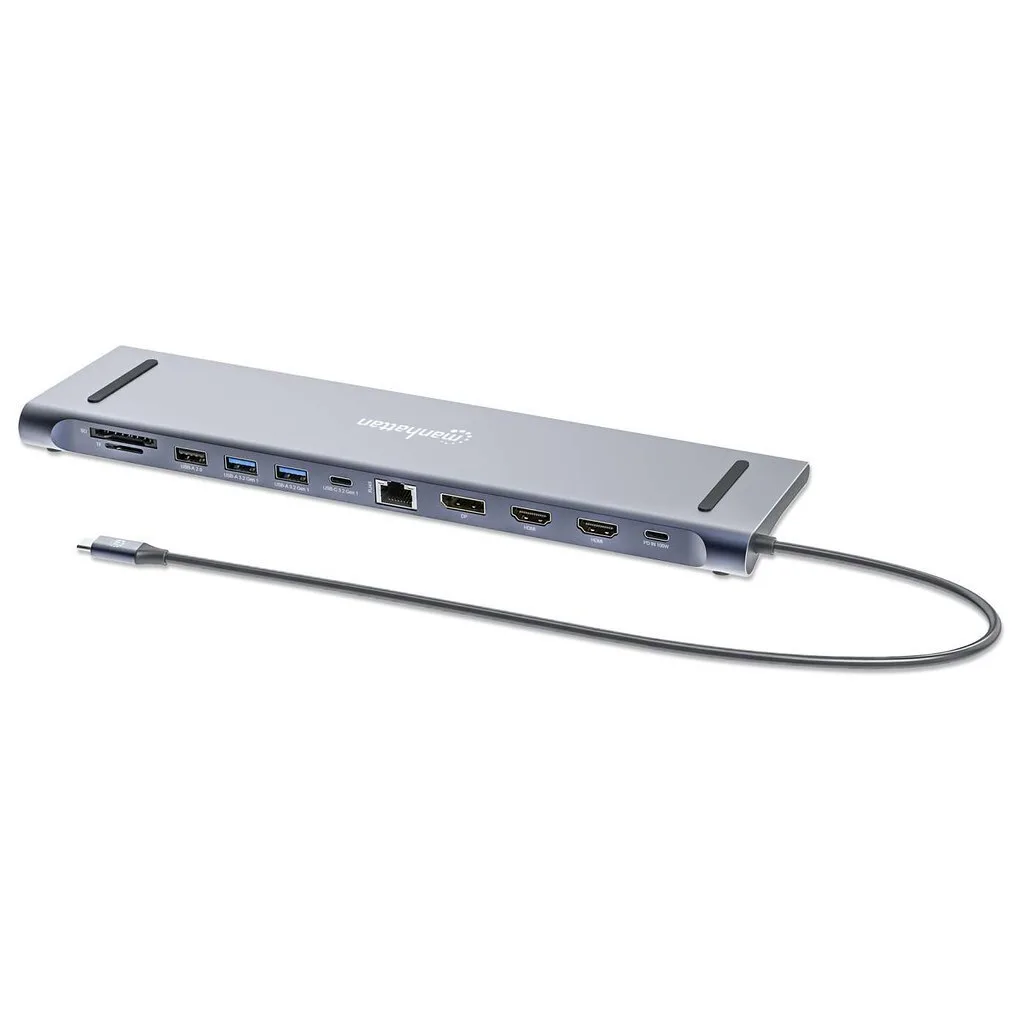 Manhattan USB-C Docking Station με HDMI/DisplayPort 4K PD Ethernet (190305) - Image 1