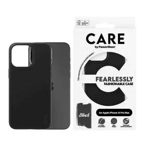 Case Apple Iphone 15 Pro Max Care By Panzerglass Fearlessly Fashionable Case 1432 Black 5715685005671 - Image 1
