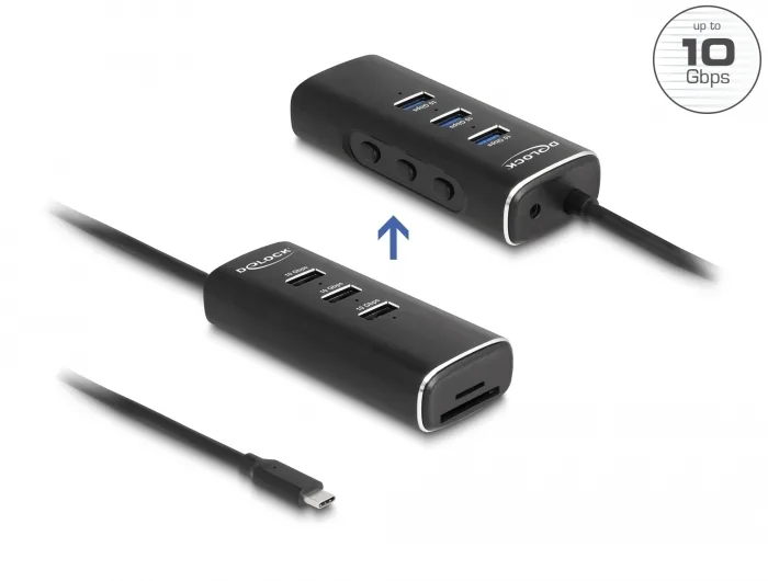 DeLock Port Hub 10 Θυρών USB 2.0 με σύνδεση USB-C 64234 - Image 1