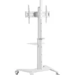 Gembird TVS-70T-02-W Βάση Τηλεόρασης Δαπέδου έως 70" και 70kg Λευκό
