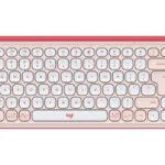 Logitech Pop Icon Ασύρματο Bluetooth Πληκτρολόγιο Αγγλικό US Ροζ