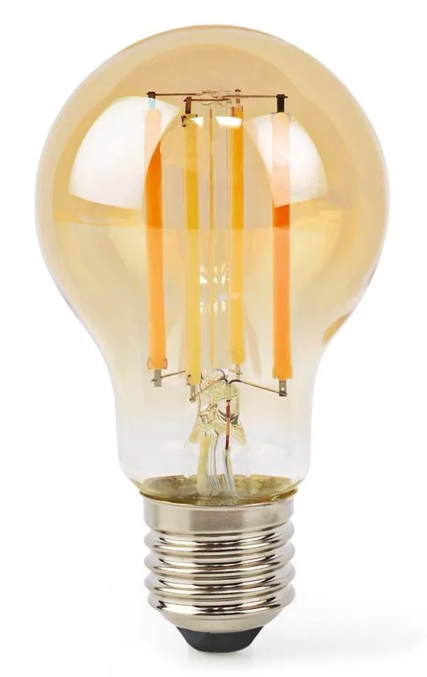 Nedis Wi-fi Smart Led Bulb Filament E27 A60 7w 806lm Warm White 1800 3000k Glass Gold - Image 1
