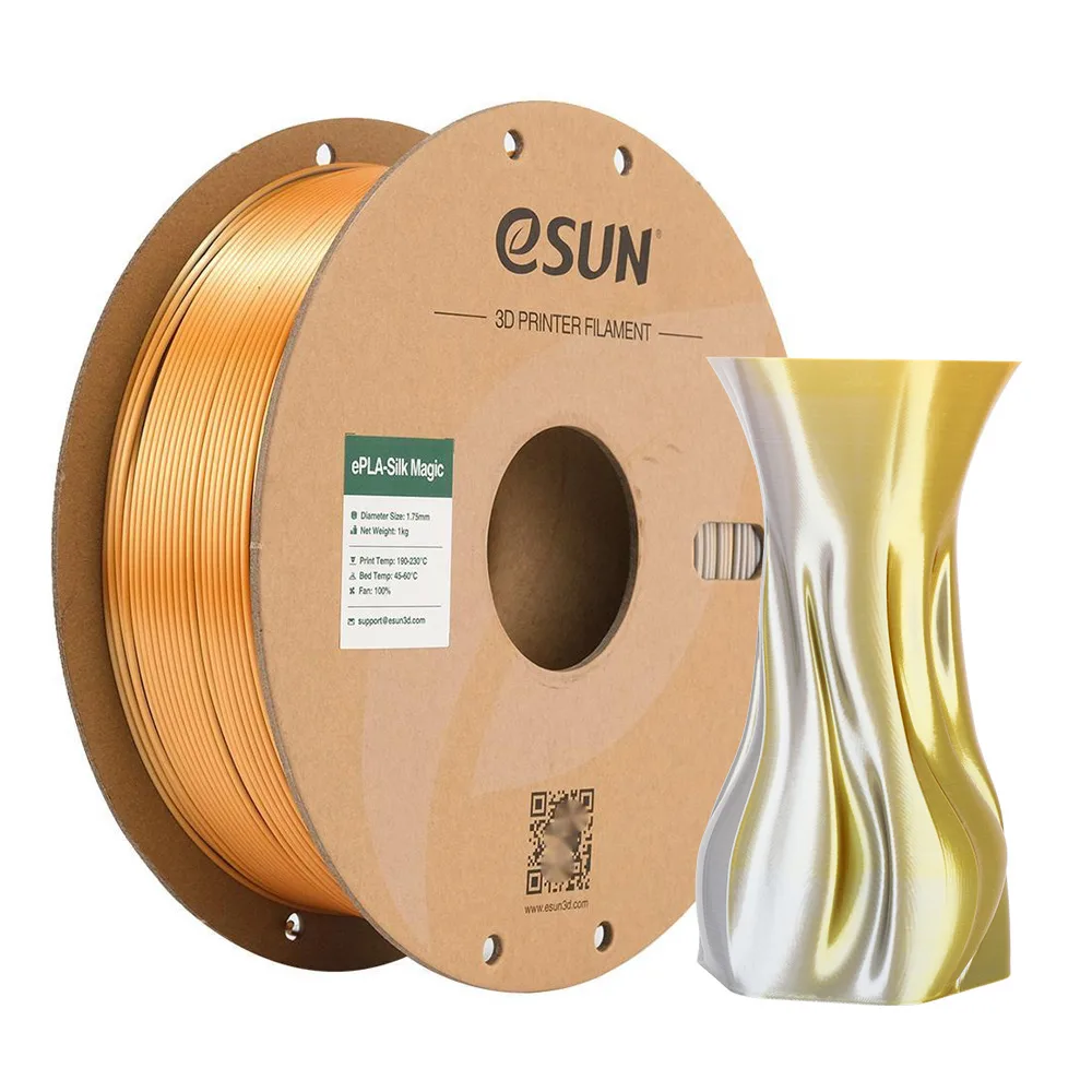 Esun Epla Magic Silk PLA 3D Printer Filament 1.75mm Gold Silver 1kg 1τμχ (Spool) - Image 1