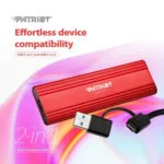 Patriot Transporter Lite USB-C / USB 3.2 / USB 2.0 Εξωτερικός SSD 2.0TB 2.5" Κόκκινο