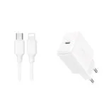 Joyroom Φορτιστής με Θύρα USB-C και Καλώδιο USB-C - Lightning 20W Power Delivery Λευκός (JR-TCF20)