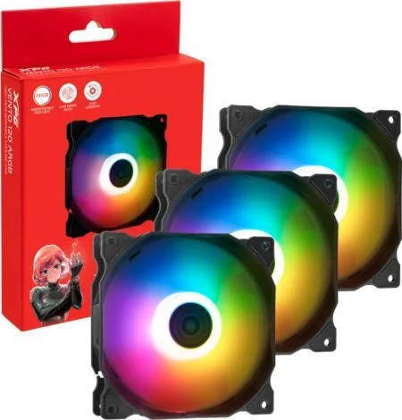 Adata XPG Vento 120 Case Fan (1200rpm / 45.3cfm) με ARGB Φωτισμό και Σύνδεση 3-Pin 3τμχ - Image 1