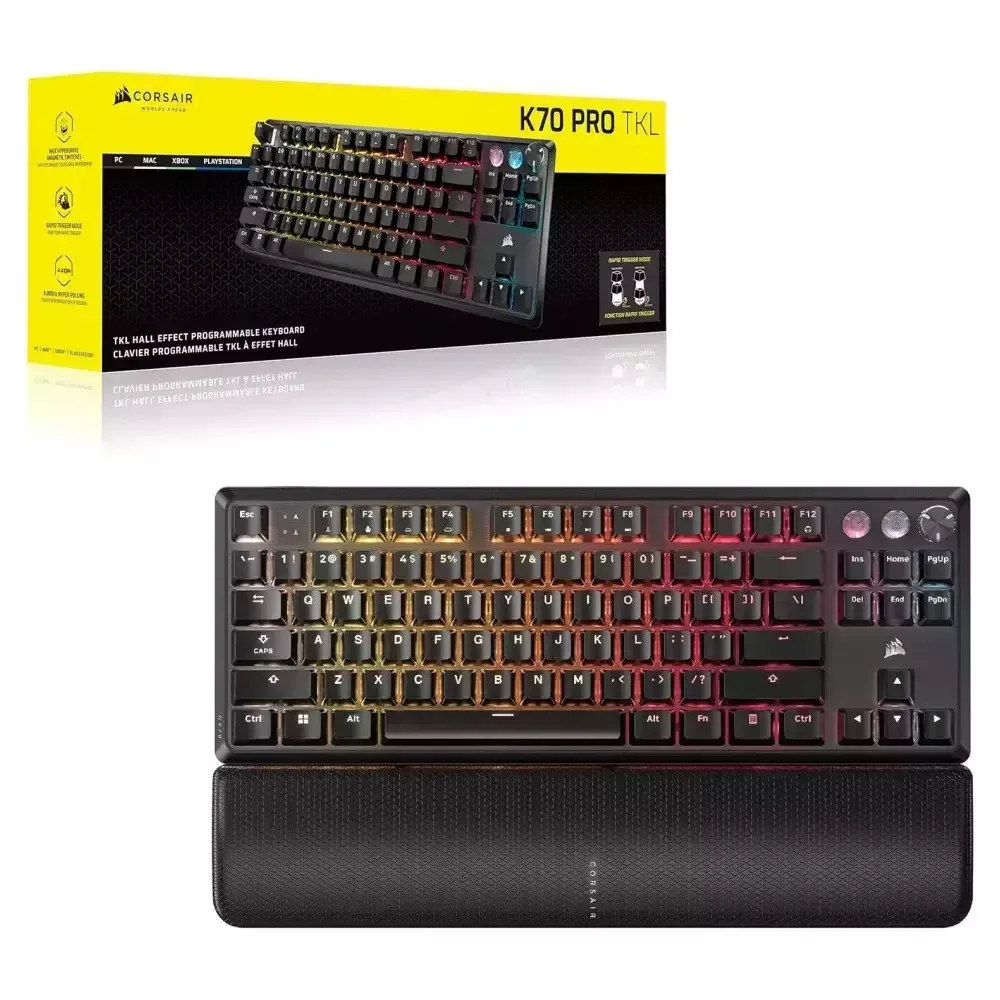 Corsair K70 PRO TKL Ηall Effect Gaming Πληκτρολόγιο Tenkeyless με Corsair MGX διακόπτες και RGB φωτισμό (Αγγλικό US) - Image 1