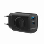 Gembird Ασύρματος Φορτιστής (Qi Pad) με Θύρα USB-A και Θύρα USB-C 20W Power Delivery / Quick Charge 3.0 Μαύρος (2-σε-1)