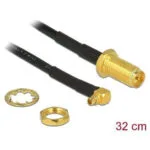 DeLock Antenna Καλώδιο RP-SMA Male - RP-SMA Male 0.3m (88936) 1τμχ
