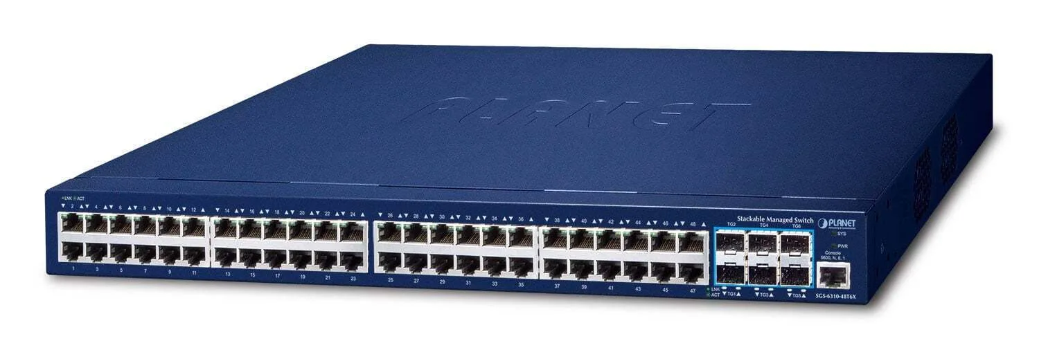 Planet Technology SGS-6310-48T6X Managed L3 PoE+ Switch με 48 Θύρες Gigabit (1Gbps) Ethernet και 6 SFP Θύρες - Image 1