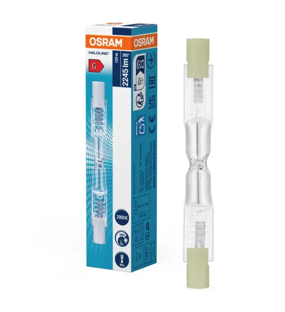 20241121133856_osram_lampa_alogonou_gia_ntoui_r7s_me_ischy_120w_78mm.jpeg Osram Λάμπα Αλογόνου για Ντουί R7S με Ισχύ 120W 230V 78mm - Image 1