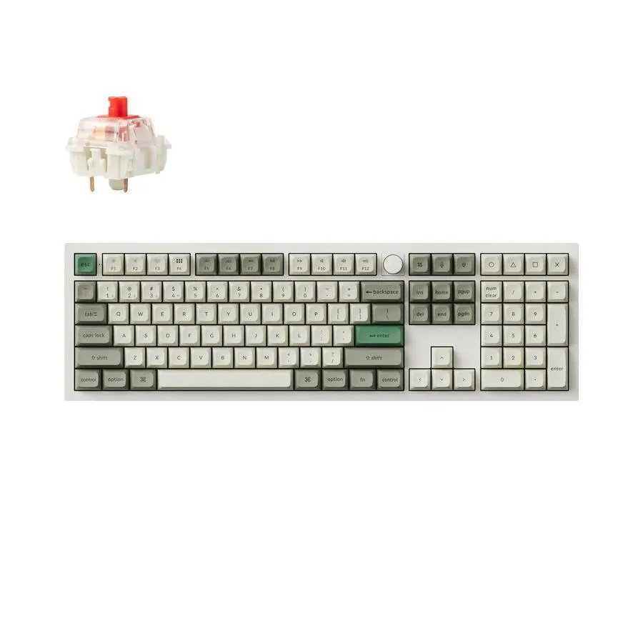 Keychron Q6 Max QMK/VIA Q6M-P1 Ασύρματο Gaming Μηχανικό Πληκτρολόγιο με Gateron Jupiter Red διακόπτες και RGB φωτισμό (Αγγλικό US) Shell White - Image 1
