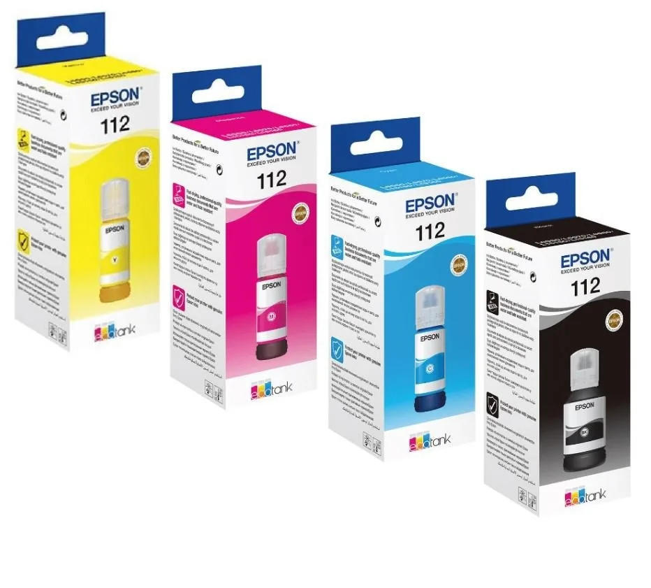Epson 112 Γνήσιο Πακέτο 4 Μελανιών Εκτυπωτή InkJet Κίτρινο / Κυανό / Ματζέντα / Μαύρο - Image 1