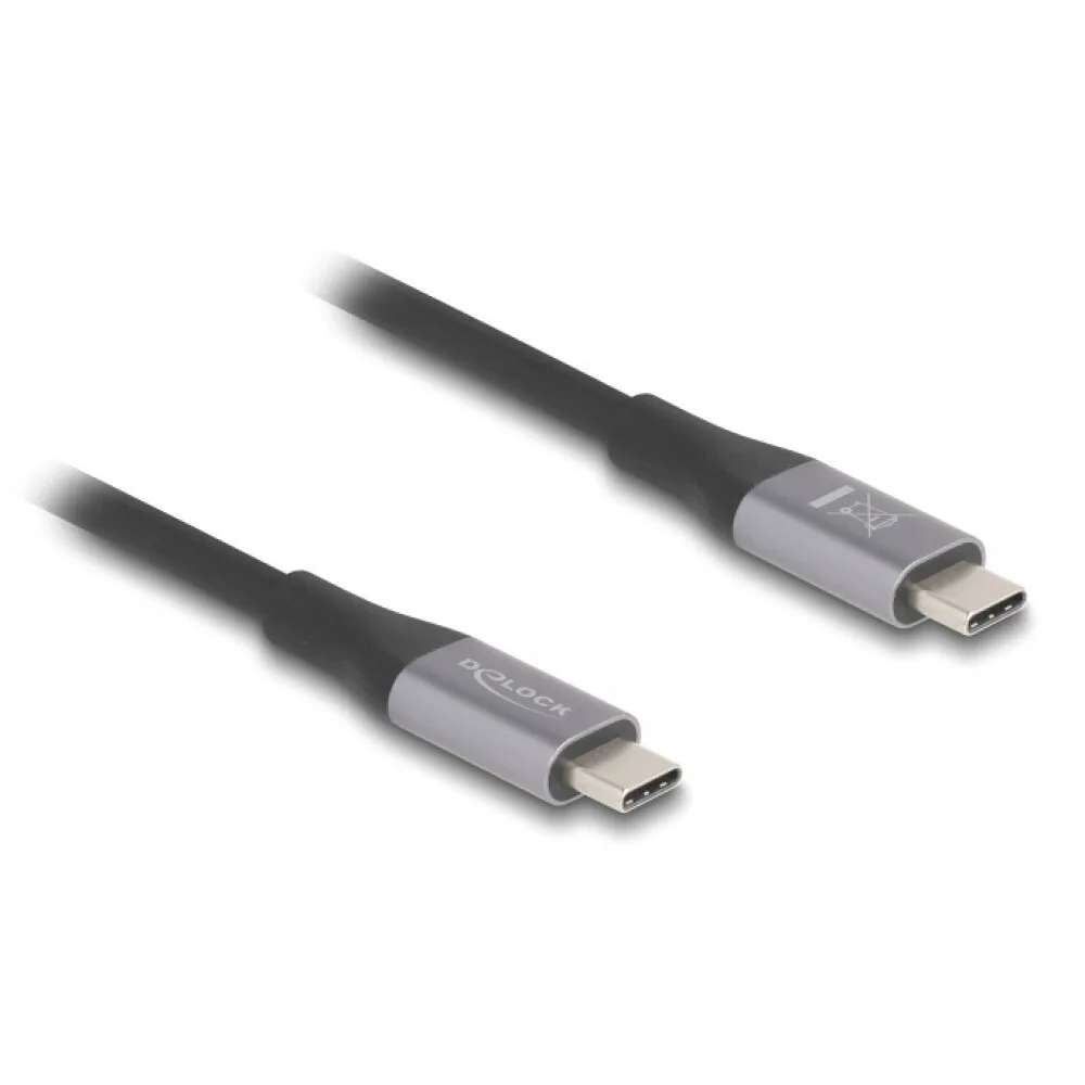DeLock USB 2.0 Cable USB-C male - USB-C 240W PD Μαύρο 1m 81191 - Image 1