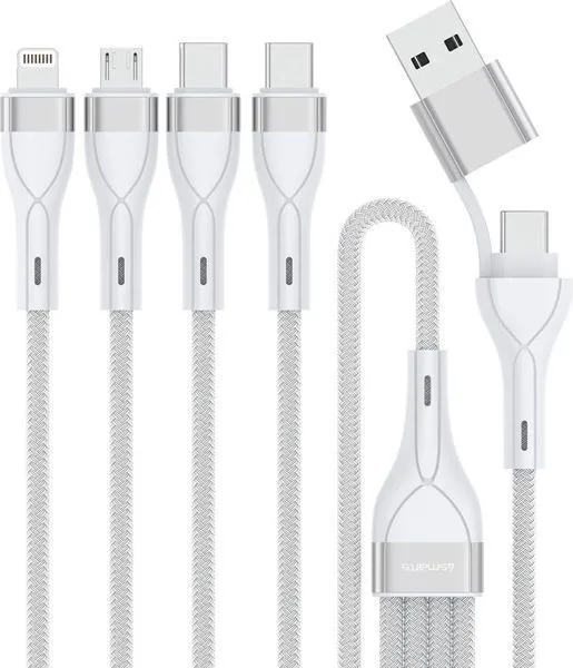 20241202130632_4smarts_usb_type_c_type_a_multi_charging_cable_4_in_2_1_2m_white.jpeg 4smarts Usb Type-c/type-a Multi-charging Cable 4-in-2 1.2m White - Image 1