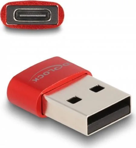DeLock Μετατροπέας USB-A male σε USB-C female Κόκκινο 1τμχ (60050) - Image 1