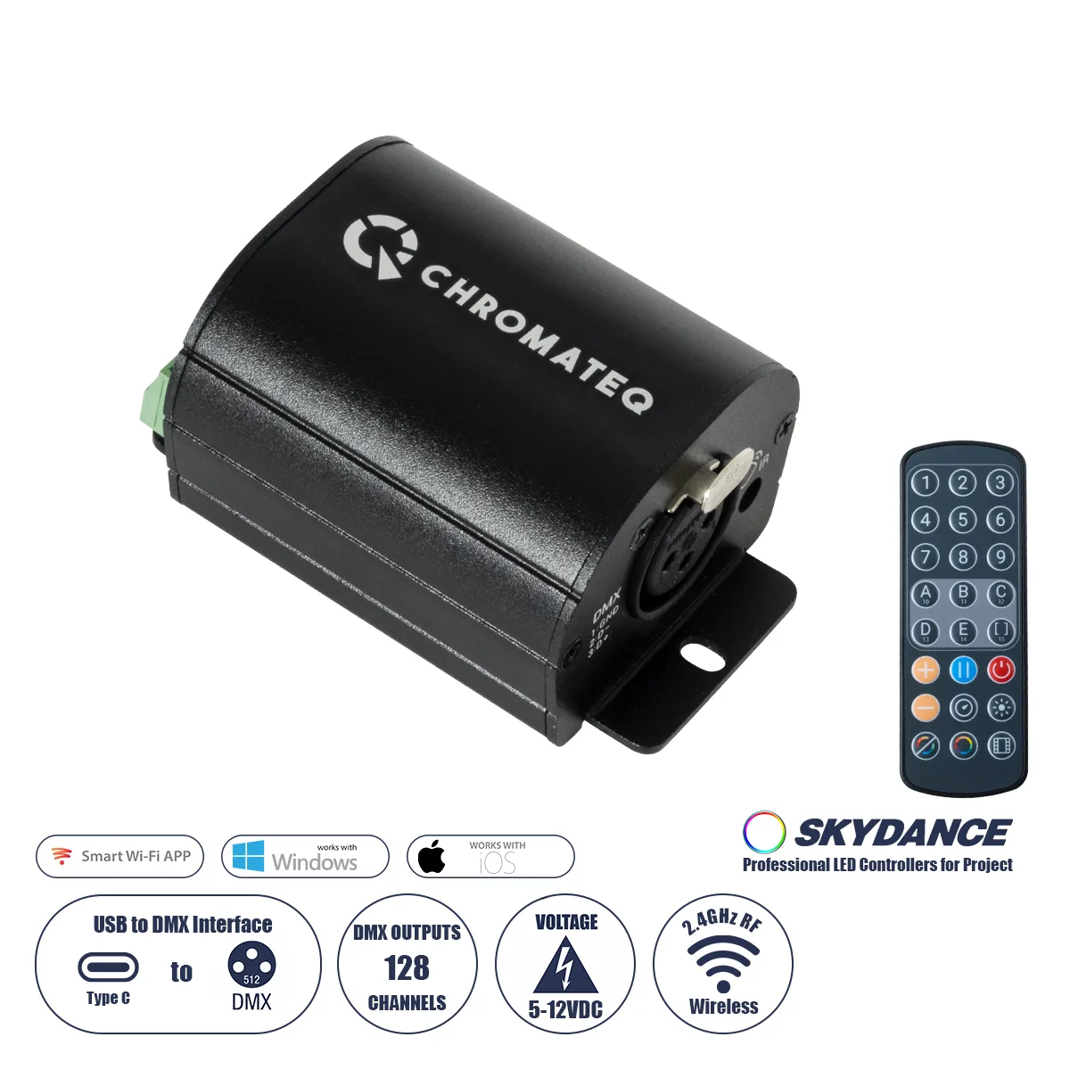 20241212102633_globostar_71579_chromateq_skydance_dc_usb_to_dmx_dimmer_high_speed_controller_decoder_128_kanalion_dc_5_12v_0_1a_0_5w_ip40_m7_8_x_p5_x_y3_8cm_5_years_.jpeg Globostar 71579 Chromateq Skydance Dc Usb To Dmx Dimmer High Speed Controller Decoder 128 Καναλιών Dc 5-12v 0.1a 0.5w Ip40 Μ7.8 X Π5 X Υ3.8cm 5 Years Warranty - Image 1