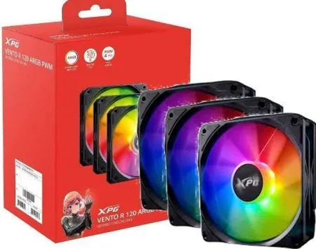 Adata XPG Vento R Reverse Blade Case Fan 120mm (1600rpm / 65cfm) με ARGB Φωτισμό και Σύνδεση 4-Pin PWM - Image 1