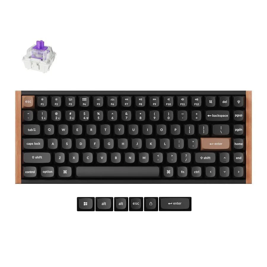 Keychron K2 HE K2H-F1 Ασύρματο Gaming Μηχανικό Πληκτρολόγιο 75% με Gateron Double-Rail Magnetic Nebula διακόπτες (Αγγλικό US) Μάυρο Special Wood Edition - Image 1